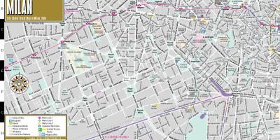 Peta jalan dari pusat kota milan